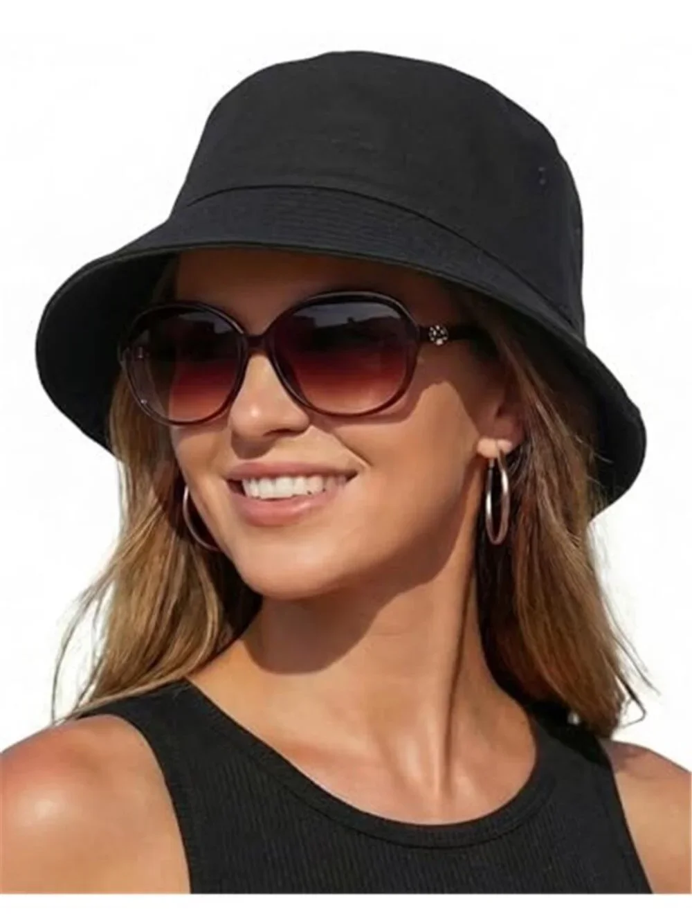 Bucket Sun Hats for Woman Men Cotton Packable Summer Beach Sun Bucket Vacation
